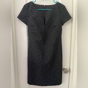 Ann Taylor Navy Polka Dot Shift Dress